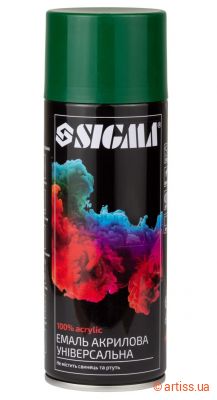 Фото емаль аерозольна акрилова ral 6005 темно-зелений глянець 400мл sigma  2737221