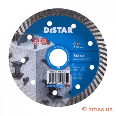 Купити Distar 125x2.2х10х22,23 Turbo Extra алмазний диск Фото круг алмазний відрізний 125x2.2х10х22,23 turbo extra distar (10115028010)