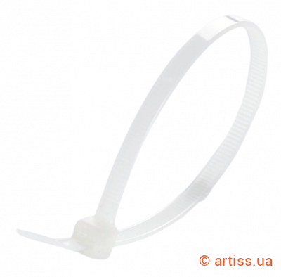 Фото стяжка нейлонова кабельна 3x200 біла (100 шт) unifix ct-wu3200