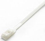 Стяжка нейлонова кабельна з низьким профілем замку 8x400 біла Apro (CTL-W8400)
