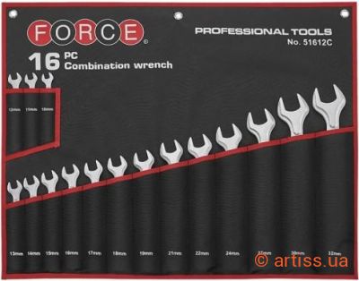 Купити Force 10-32 мм 16 од. набір інструментів Фото набір ключів комбінованих 10-32 мм 16 од. force (51612c)