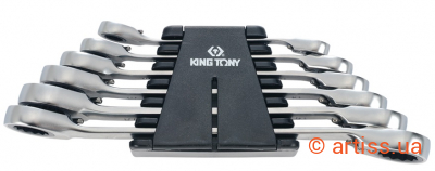 Купити King Tony 8-19 мм 6 од. набір інструментів Фото набір накидних ключів з тріскачкою king tony 8-19 мм 6 од. (12706mr)