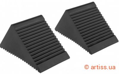 Фото кoмплeкт упорів "башмаків" противідкатних гумових під авто (2 шт) forsage f-trf3301