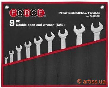 Купити Force 1/4"-1-1/4" 9 од. набір інструментів Фото набір ключів ріжкових дюймових 1/4"-1-1/4" 9 од. force (50925sc)