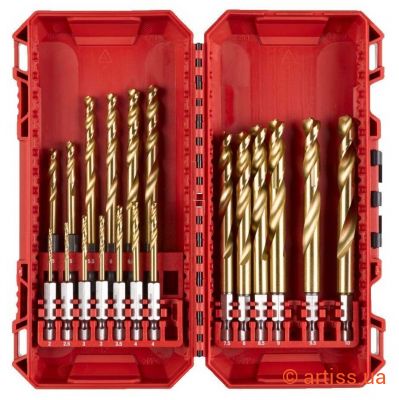 Купити Milwaukee по металу RedHEX HSS-G TiN Ø 2.0 - 10.0 мм (19 од.) набір свердл Фото набір свердл по металу redhex hss-g tin milwaukee ø 2.0 - 10.0 мм (19 од.) (4932493866)