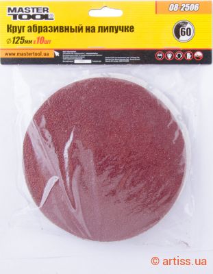 Фото шліфувальний круг на липучці ø 125мм p60 (10 шт) mastertool 08-2506