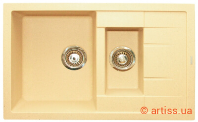 Фото кухонная мойка granitika double mini (бежевая)