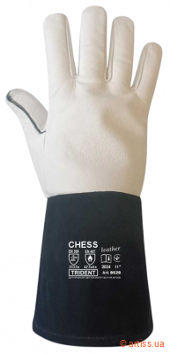 Фото рукавички з лицевої шкіри і спілку chess trident (8628)