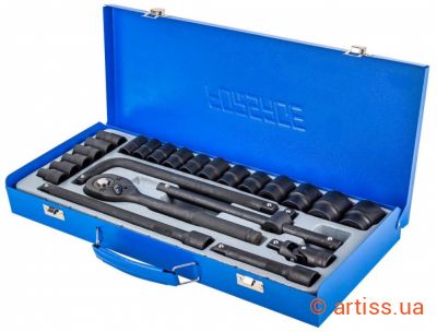 Фото набір ударних 6-ти гранних головок 1/2", 24 предметів forsage (f-4245b-5mpb)