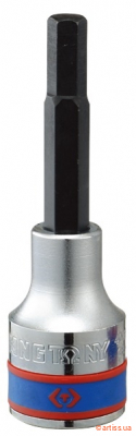 Купити King Tony 1/2" L80мм HEX H14 403514 біта в голівці Фото бита в головке king tony 1/2" l80мм hex h14 (403514)