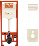 Інсталяція для унітазу Qtap Nest ST 4 в 1 (Клавіша змиву 150x220x13 мм, Chrome, лінійна)