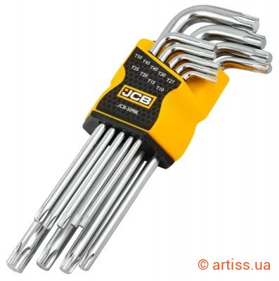 Фото haбіp г-подіб. ключів подовжених torx t10-t50 9 од. jcb tools (jcb-5098l)