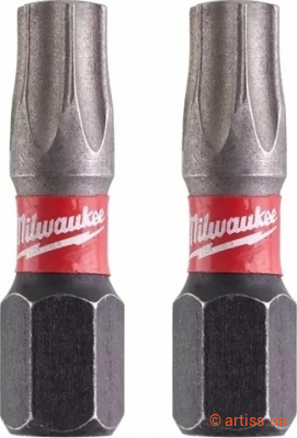 Купити Milwaukee Shockwave 1/4" L25мм TX27 2шт 4932430884 біта Фото біта milwaukee shockwave 1/4" l25мм tx27 (2шт) (4932430884)