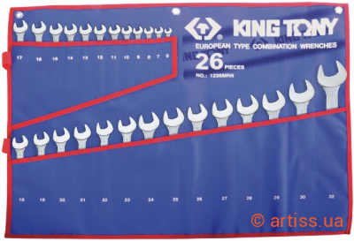 Купити King Tony 6-32 мм 26 од. набір інструментів Фото набір ключів комбінованих king tony 6-32 мм 26 од. (1226mrn)
