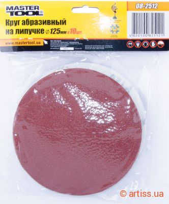 Фото шліфувальний круг на липучці ø 125мм p120 (10 шт) mastertool 08-2512
