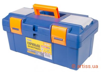 Фото скриня для інструментів з пластиковими замками органайзери 17" 420х220х195 мм mastertool 79-2617