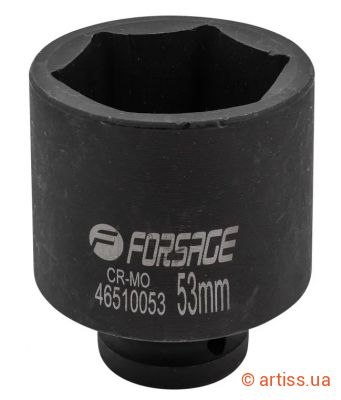 Фото ударна глибока торцева головка 6-гранна 52 мм 3/4" forsage (f-46510052)