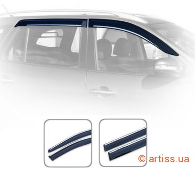 Фото дефлектори вікон bmw x5 f15 2013-2019 з хром молдінгом hic (bm35-m)