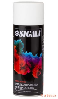 Фото емаль аерозольна акрилова ral 9010 білий матова 400мл sigma  2736621