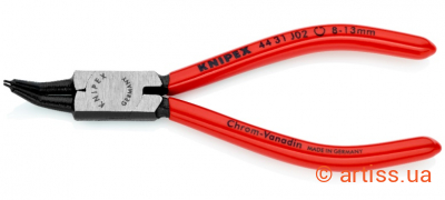 Купити Knipex 8 – 13 Ø мм, Ø нак. 0,9 мм, під кутом 45° щипці для стопорних кілець Фото щипці для внутрішніх стопорних кілець в отворах під кутом 45° knipex l=140 мм (44 31 j02)