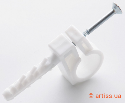 Фото обойма для труб і кабелю 50мм біла apro (25 шт) (ob-50)