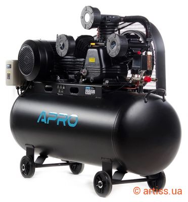 Фото компресор трьохциліндровий пасовий 380в 7.5квт 1050л/хв 200л ofbd-200x apro  850186