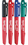 Набір маркерів для будмайданчика Milwaukee INKZALL Синій/ Червоний/ Зелений/ Чорний (4 шт) (48223106)