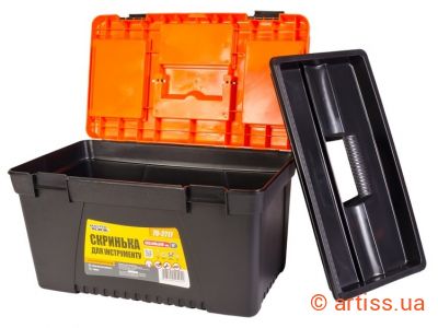 Фото скриня для інструментів з пластиковими замками органайзери 17" 432х248х240 мм mastertool 79-2717