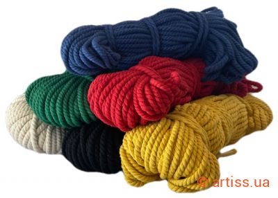 Фото канат бавовняний 16 мм кольоровий (від 50м) дубкан