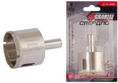 Фото свердло трубчасте з алмазним напиленням для скла та кераміки ø 38 мм granite (2-01-238)