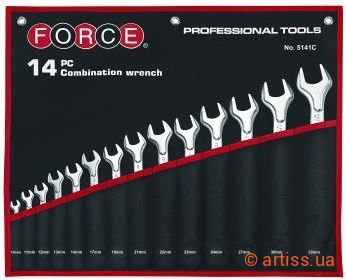 Купити Force 10-32 мм 14 од. набір інструментів Фото набір ключів комбінованих 10-32 мм 14 од. force (5141c)