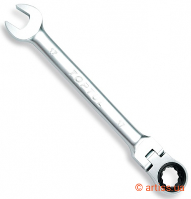 Фото ключ комбінований toptul 8 мм з тріскачкою та шарніром (aoah0808)