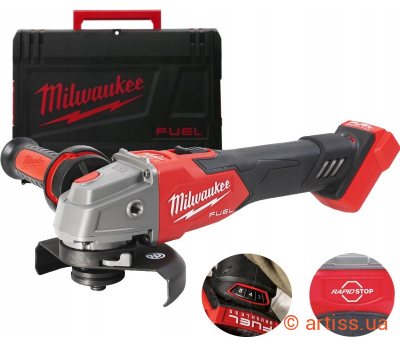 Придбати Milwaukee 125 мм 1200 Вт 8500 об/хв болгарка (шліфмашинка кутова) Фото кутова шліфувальна машина акумуляторна безщіткова milwaukee m18 fsagv125xb-0x fuel (4933478436)