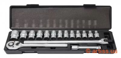 Фото набір 6-ти гранних головок 1/2" 17 предметів forsage f-4172-5