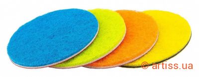 Фото набір скотча брайт на липучці ø 125мм 6мм р240 – 1000 (4 шт) mastertool 08-2501