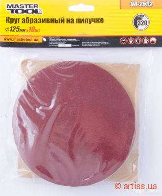 Фото шліфувальний круг на липучці ø 125мм p320 (10 шт) mastertool 08-2532