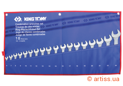 Купити King Tony 6-24 мм 18 од. набір інструментів Фото набір ключів комбінованих king tony 6-24 мм 18 од. (1218mrn)