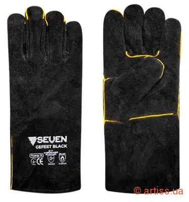 Фото рукавиця крага на підкладці чорна довга р10 gefest black seven