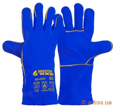 Фото рукавички краги зварника р10.5, довжина 35см mastertool 83-0707