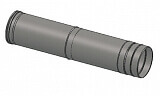 Труба-удлинитель дымоходная L=0,5-1 м стенка 0,5 мм (нерж)