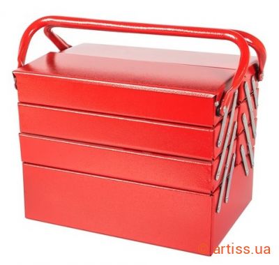 Фото скриня для інструментів металева 330 мм 4 яруси/7 відділень mastertool 79-3307