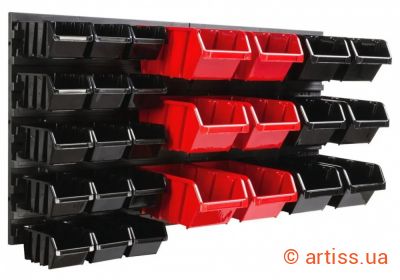 Фото настінна панель для метизів 78х39см на 27 контейнерів kistenberg mix595