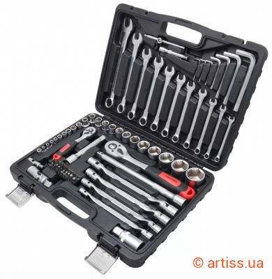 Фото набір инструментів 6-гранний 76 од 1/4", 1/2" partner (pa-4076)