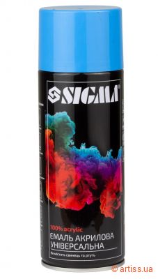 Фото емаль аерозольна акрилова ral 5012 блакитний глянець 400мл sigma  2737111