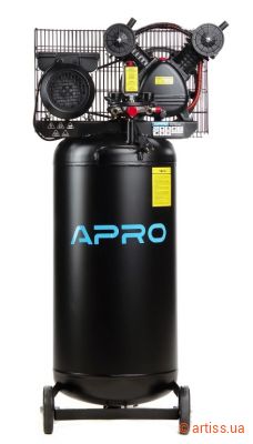Фото компресор двоциліндровий пасовий вертикальний 2.2квт 402л/хв 100л ofbd-100v apro  850183