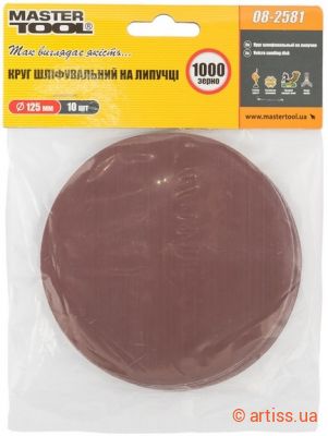 Фото шліфувальний круг на липучці ø 125мм p1000 (10 шт) mastertool 08-2581