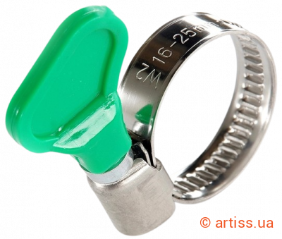 Фото хомут черв'ячний нержавіючий з метеликом w2 16-25мм (50 шт) apro (hcbn-02)