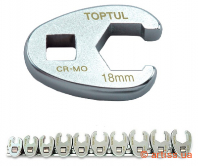 Купити Toptul 3/8" 10-19 мм 10 од. набір інструментів Фото набір ключів poзpізниx 3/8" toptul 10-19 мм 10 од. (gaar1001)