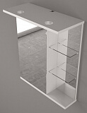 Шкаф-зеркало Fancy Marble ШЗ-8 58 см (белый)