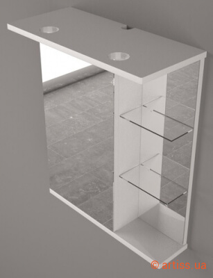 Фото шкаф-зеркало fancy marble шз-8 58 см (белый)